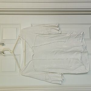 Westport White Embroidered shirt, size M